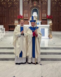 Fr. Jordan Evans and Bishop Burbidge