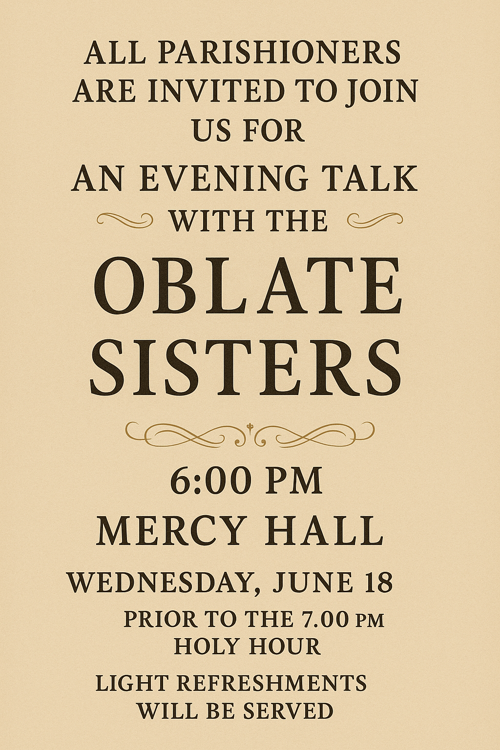 Spiritual Talk with the Oblate Sisters 1 Spirtual Talk Flyer 1